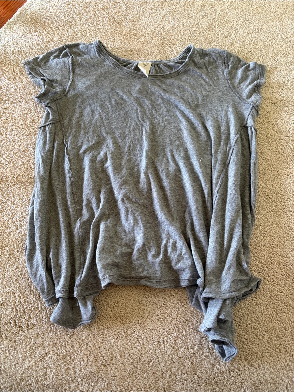 We The Free Gray Short-Sleeve Relaxed Draped Tee